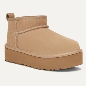 UGG Kids Classic Ultra Mini Platform Boots - Tan
